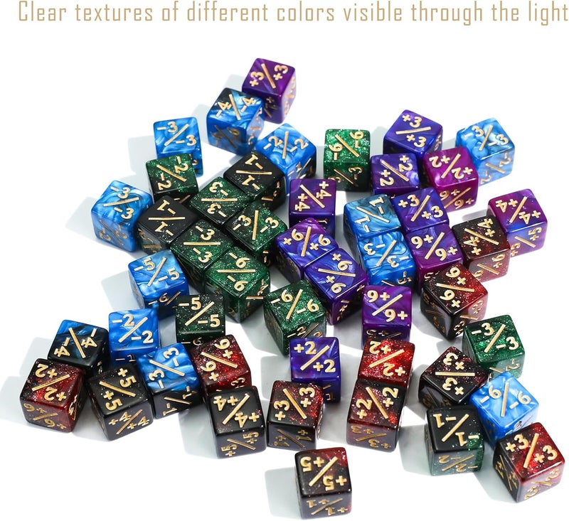 FIGURESLAB Store 48PCS MTG Tokens & 12mm Dice Counter for Magic The Gatering, MTG Abilities Keyword Buff Tokens Life Counters 6 Sided Dice, Compatible with TCG Card Gaming Accessories CCG Creature Stats - Image 3
